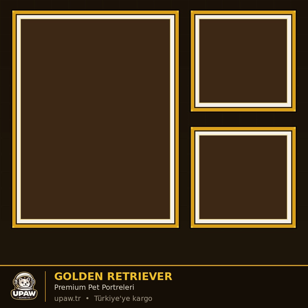 UPAW Golden Retriever 3x Premium Pet Portrait